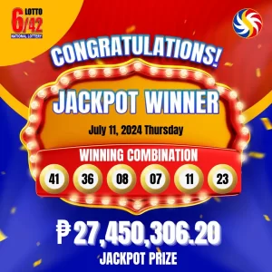 Congratulation 6/42 Lotto Winner